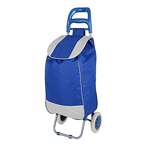 Whitecloud TRANSFORMING HOMES® Multipurpose Foldable Shopping Trolly with Removable Bag Shopping Cart for Grocery, Fruit, and Vegetable (Blue) - Image 1