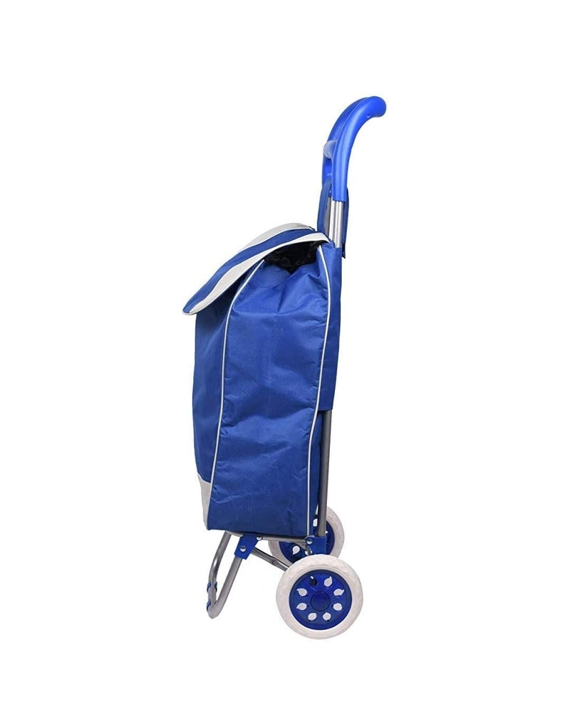Whitecloud TRANSFORMING HOMES® Multipurpose Foldable Shopping Trolly with Removable Bag Shopping Cart for Grocery, Fruit, and Vegetable (Blue) - Image 3
