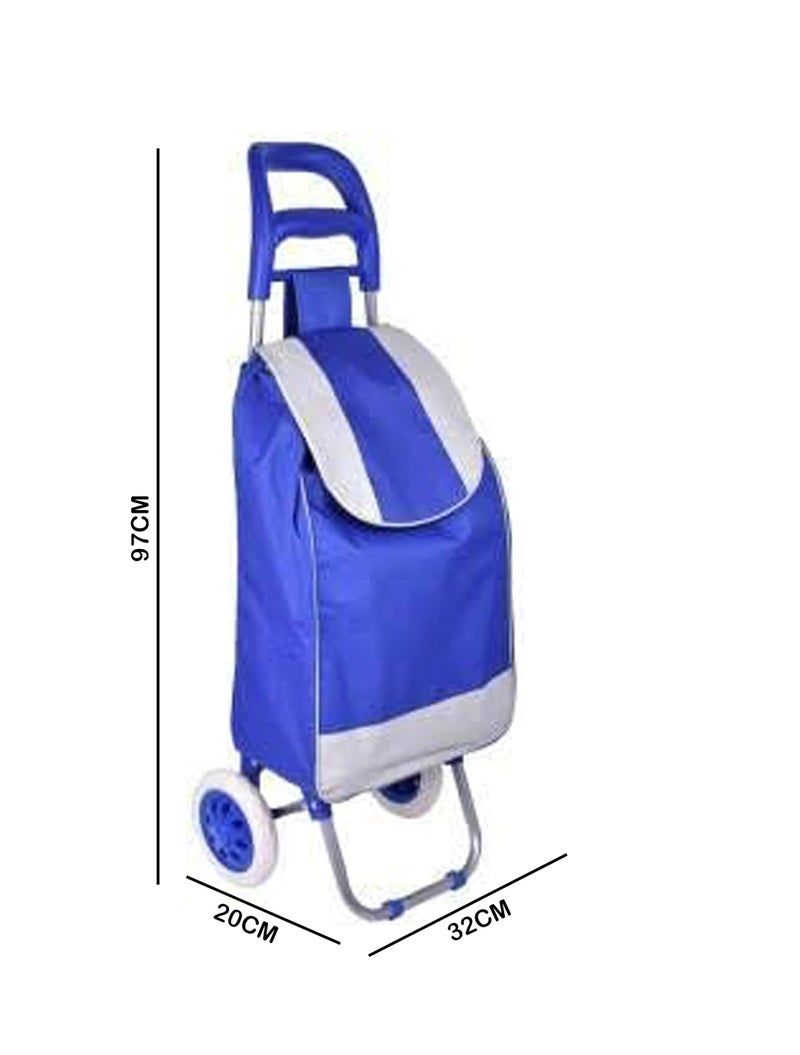 Whitecloud TRANSFORMING HOMES® Multipurpose Foldable Shopping Trolly with Removable Bag Shopping Cart for Grocery, Fruit, and Vegetable (Blue) - Image 4