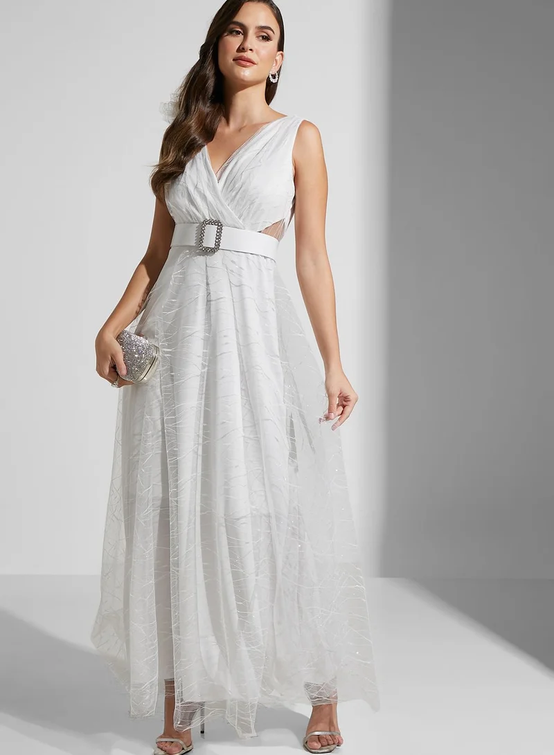 Namshi x Maryam Flared Net Gown