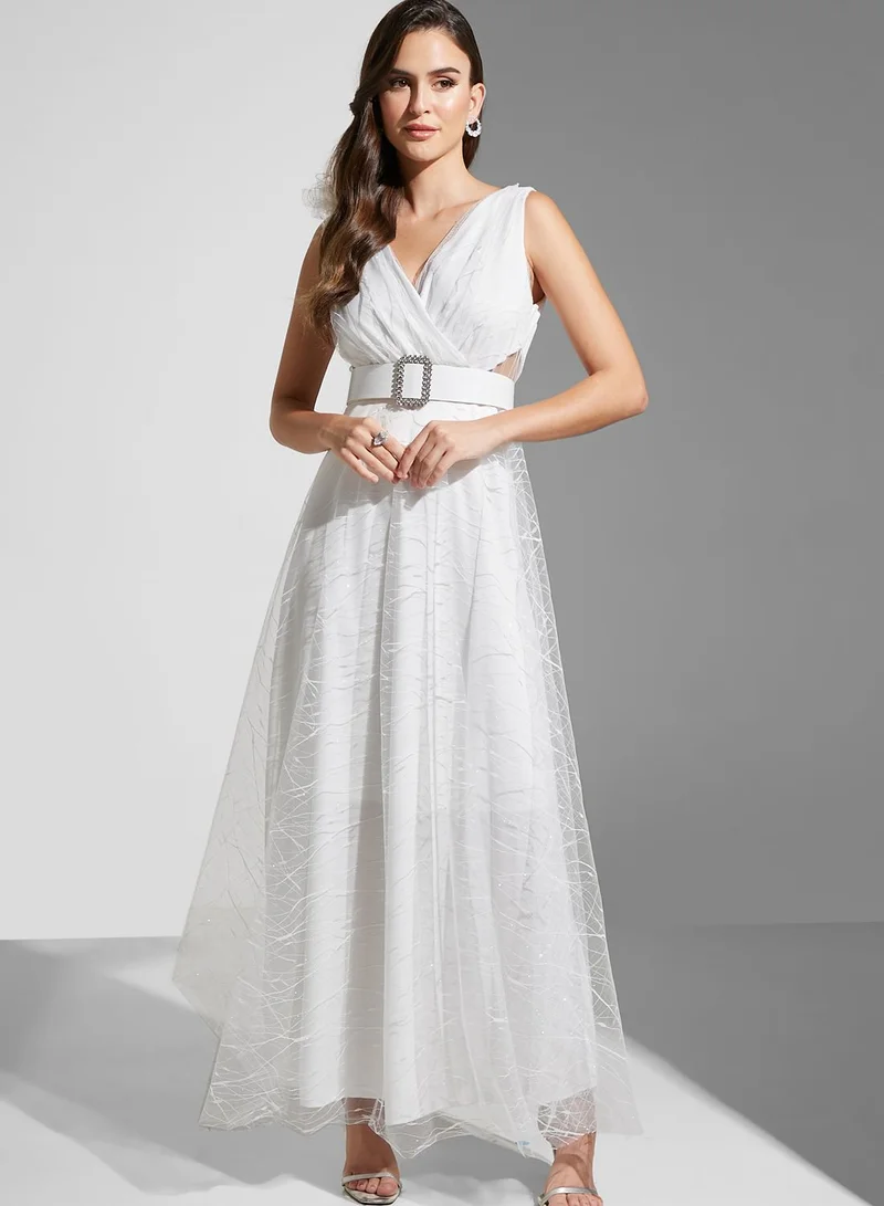 Namshi x Maryam Flared Net Gown