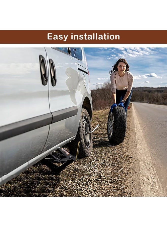 طقم رافعة مقصية للسيارة 2 طن – تغيير الإطارات بسهولة مع مقبض ربط يوفر المجهود، رافعة محمولة وشاملة للـ SUV وMPV - Image 4