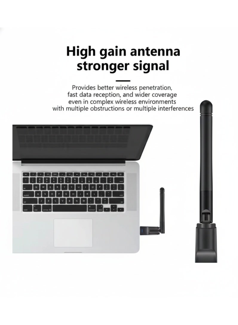 فوجيشكا محول واي فاي USB عالي الأداء 2.4 جيجاهرتز – مستقبل لاسلكي بسرعة 150 ميجابت/ثانية لتوصيل إنترنت سلس وسريع ومستقر - Image 5