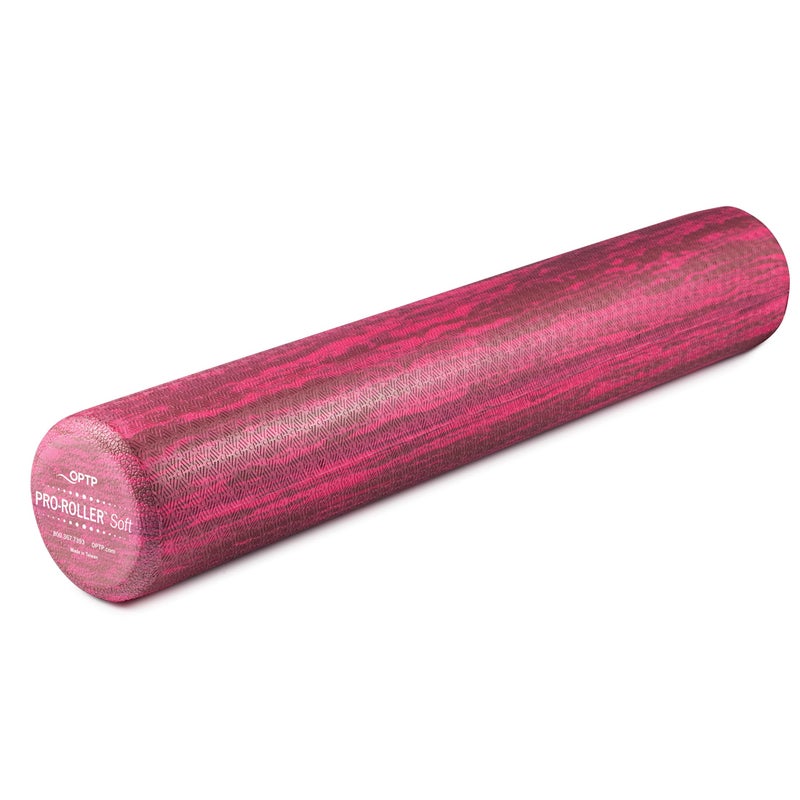 OPTP PRO-Roller Soft Density Foam Roller â€“ Low Density Soft Foam Roller for Physical Therapy, Pilates, Yoga Foam Roll Exercises, and Muscle Recovery - Pink 36" x 6" - Image 1