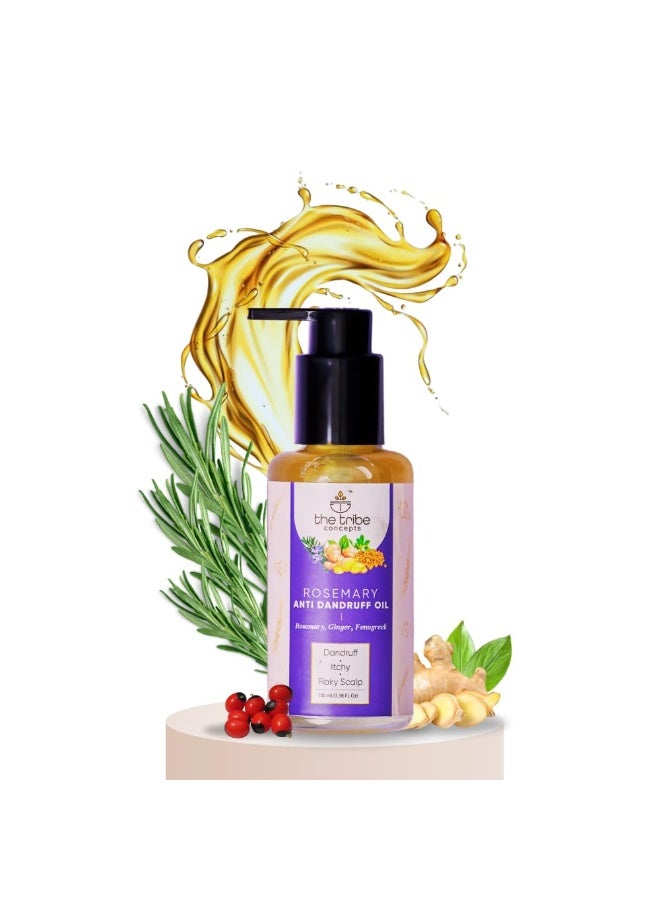 The Tribe Concepts Rosemary Anti Dandruff Hair Oil - 100 ml, Strengthens Hair, Itchy & Flakes Scalp with Rosemary, Ginger, Fenugreek, Pippali, Black Pepper, Amla for Men & Women - Image 1