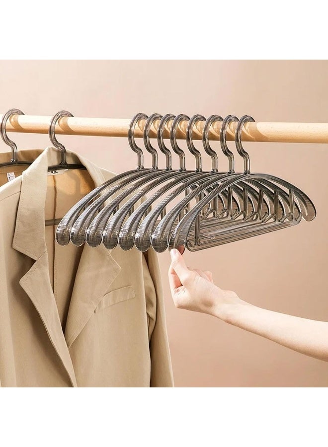 هابي هوم طقم من 5 قطع من الشماعات الأكريليك لتعليق الملابس والمعاطف والفساتين مقاومة للكسر بتصميم انسيابي وعريض علاقات أنيقة وعملية لتنظيم الدولاب وحماية الملابس من الانزلاق والتجعد - Image 1