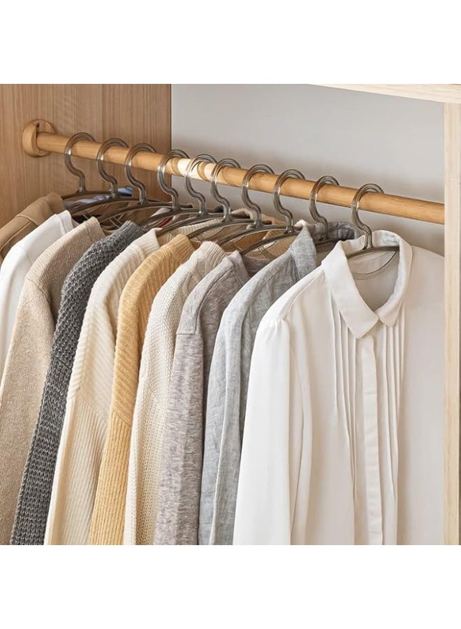 هابي هوم طقم من 5 قطع من الشماعات الأكريليك لتعليق الملابس والمعاطف والفساتين مقاومة للكسر بتصميم انسيابي وعريض علاقات أنيقة وعملية لتنظيم الدولاب وحماية الملابس من الانزلاق والتجعد - Image 3