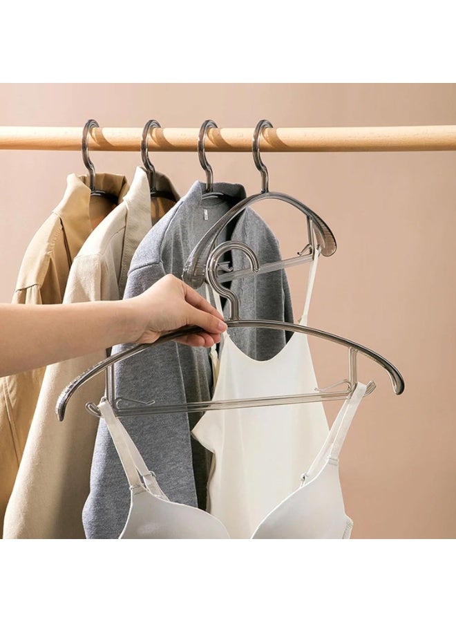 هابي هوم طقم من 5 قطع من الشماعات الأكريليك لتعليق الملابس والمعاطف والفساتين مقاومة للكسر بتصميم انسيابي وعريض علاقات أنيقة وعملية لتنظيم الدولاب وحماية الملابس من الانزلاق والتجعد - Image 2