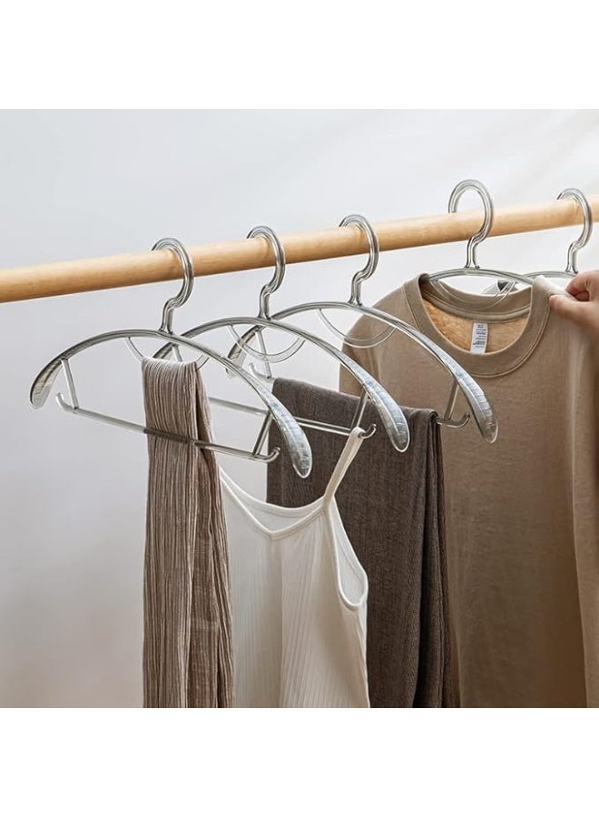 هابي هوم طقم من 5 قطع من الشماعات الأكريليك لتعليق الملابس والمعاطف والفساتين مقاومة للكسر بتصميم انسيابي وعريض علاقات أنيقة وعملية لتنظيم الدولاب وحماية الملابس من الانزلاق والتجعد - Image 4