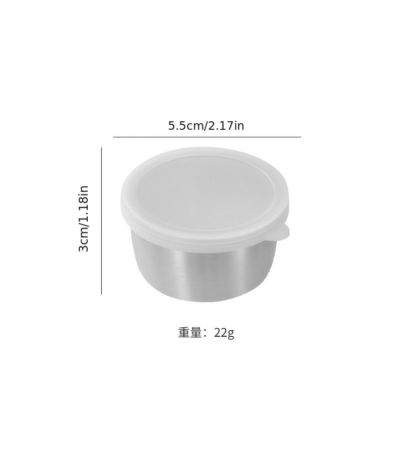 8 Pcs 304 Stainless Steel Small Salad Dressing Container 1.6 Oz Portable Sauce Cup With Leakproof Clear Lids Reusable Seasoning Jar For Bento Work School Picnic Outdoor Activities Travel Back To School - Image 3