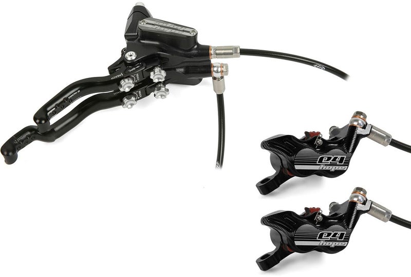 Hope Tech 3 E4 Duo Disc Brake and Lever - Right Hand, Front and Rear, Hydraulic, Post Mount, Black - Image 4