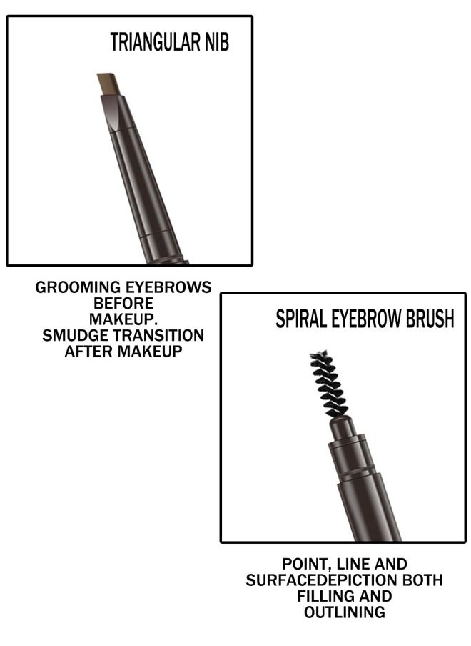 BONITO - 2PCS 2 in 1 Brow Pencil（Light Brown+Black) Double-Sided, Fine Tip, Shapes, Defines, And Fills Brows - Image 1