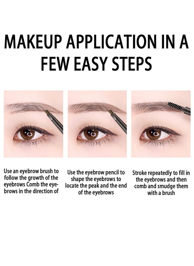 BONITO - 2PCS 2 in 1 Brow Pencil（Light Brown+Black) Double-Sided, Fine Tip, Shapes, Defines, And Fills Brows - Image 1