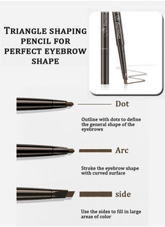 BONITO 2PCS 2 in 1 Brow Pencil（Light Brown+Black) Double-Sided, Fine Tip, Shapes, Defines, And Fills Brows  - Image 2