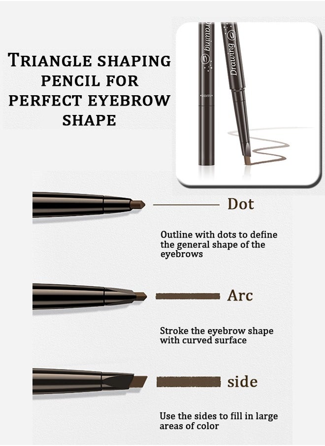 BONITO - 2PCS 2 in 1 Brow Pencil（Light Brown+Black) Double-Sided, Fine Tip, Shapes, Defines, And Fills Brows - Image 1