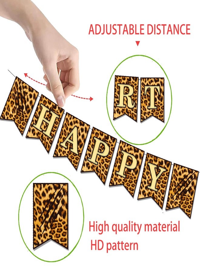 BHNACIER Cheetah Print Birthday Decorations,Leopard Birthday Banner Cheetah Leopard - Image 3