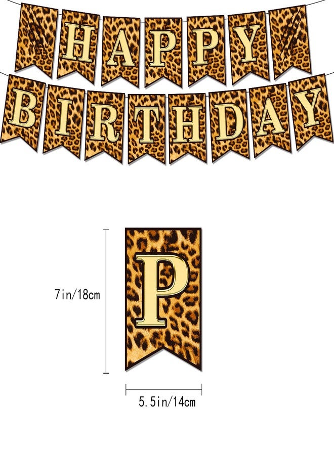 BHNACIER Cheetah Print Birthday Decorations,Leopard Birthday Banner Cheetah Leopard - Image 2
