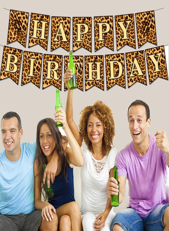 BHNACIER Cheetah Print Birthday Decorations,Leopard Birthday Banner Cheetah Leopard - Image 4