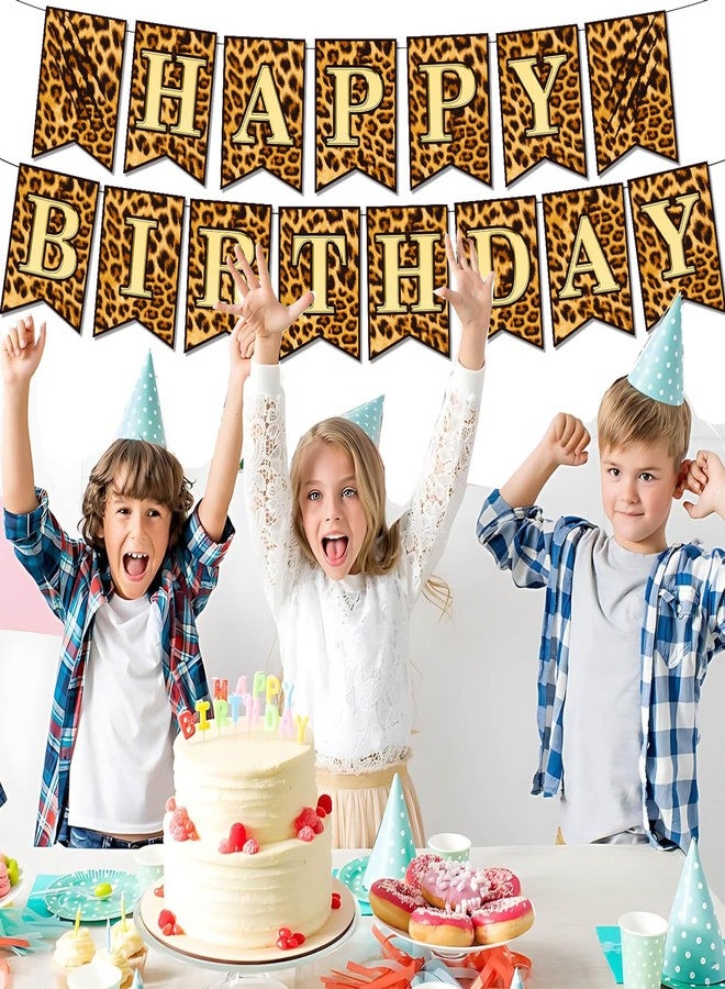 BHNACIER Cheetah Print Birthday Decorations,Leopard Birthday Banner Cheetah Leopard - Image 5