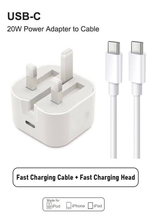IPhone 15 Pro Max Charger With Usb-C Port 20W, package includes one iPhone Fast Charging Cord Type C to Type C Cable for iPhone 15 Pro max/15 Pro/15 plus/15 1M - Image 1