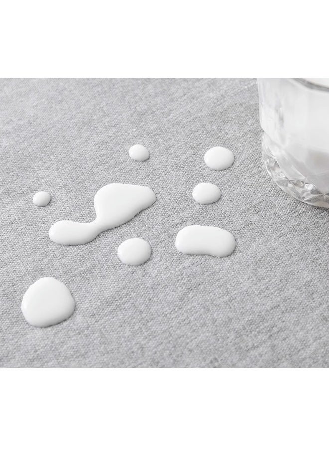 آنا غطاء طاولة مقاوم للماء والزيت وسهل التنظيف بنمط قماش القطن والكتان مع حواف مزخرفة بالشرائط 120*170cm - Image 4