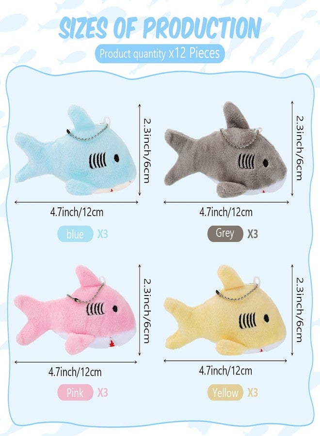 Chalyna Mini Stuffed Animal Soft Shark Plush Toys Shark Bulk Party Favors Tiny Ocean Animal Toys for Baby Kids Stuffs, 4.7 Inch(No Light,Multicolor) - Image 2