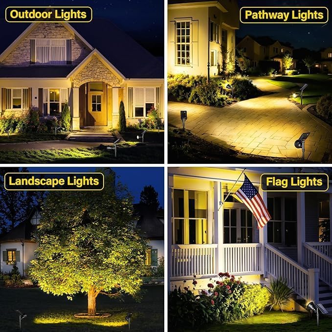 E.V.B Outdoor Solar Garden Light, 12LED Waterproof Solar Garden Light, 2-Pack (Warm White) - Image 4