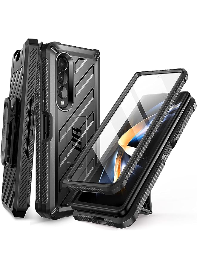 SupCase Unicorn Beetle Case for Galaxy Z Fold 4 5G (2022), [Rugged Belt Clip] Shockproof Protective Case with Built-in Screen Protector & Kickstand (Black) - Image 1