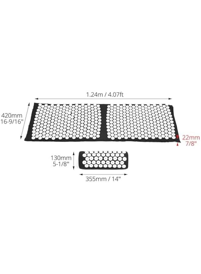 Arabest Acupressure Mat and Pillow Set – Extra Long 47x16.5 – Neck & Back Pain Relief and Muscle Relaxation – Stress Relief Gift – Black  - Image 5