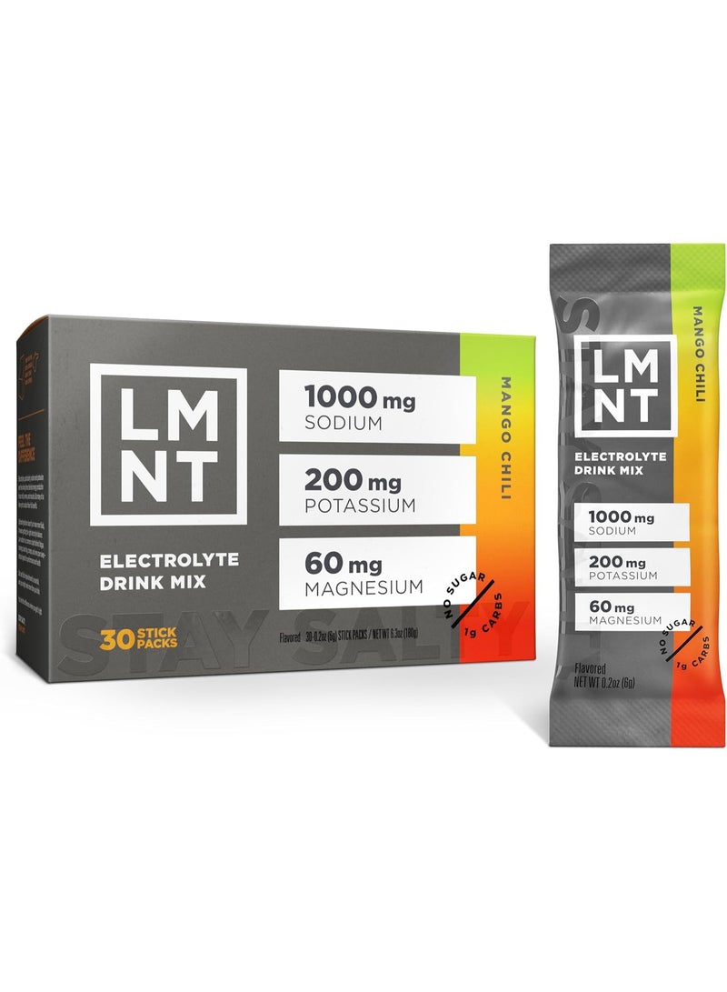 LMNT Keto Electrolyte Powder Packets | Paleo Hydration Powder | No Sugar, No Artificial Ingredients | Mango Chili | 30 Stick Packs