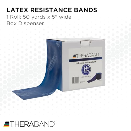 THERABAND Resistance Band, Blue, Extra Heavy, 50-Yard Roll, Latex Elastic Band for Exercise, Stretching, Physical Therapy, Yoga, Pilates, Home Workouts, Cut-to-Length, Color-Coded Levels - Image 2