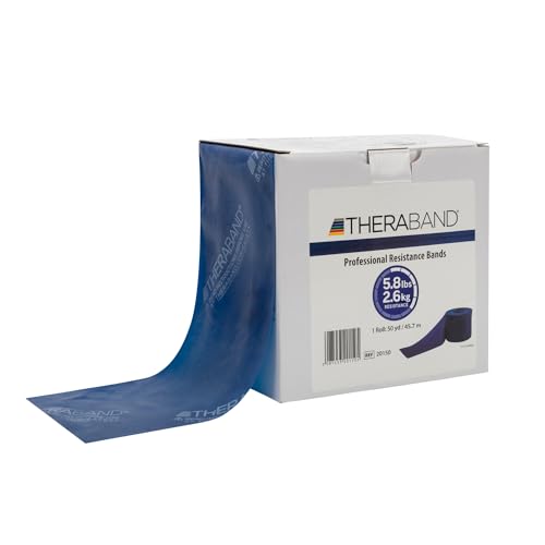 THERABAND Resistance Band, Blue, Extra Heavy, 50-Yard Roll, Latex Elastic Band for Exercise, Stretching, Physical Therapy, Yoga, Pilates, Home Workouts, Cut-to-Length, Color-Coded Levels - Image 1