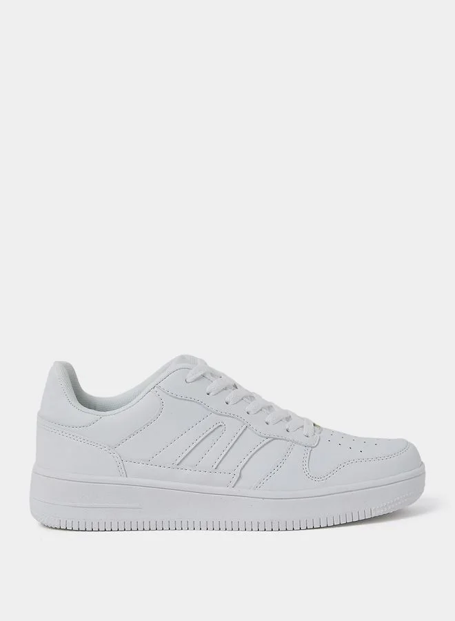 Styli Solid Lace-Up Sneakers