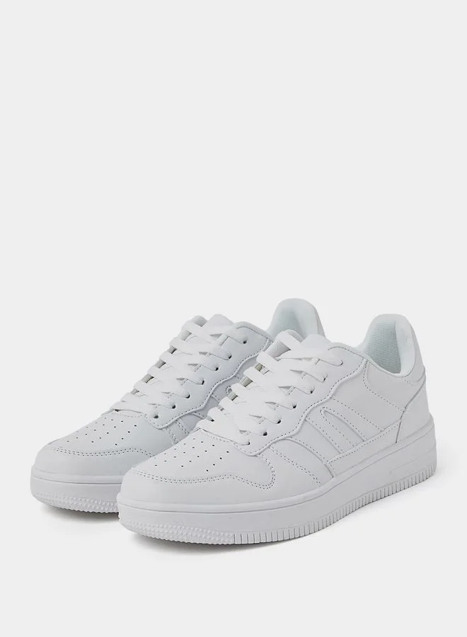 Styli Solid Lace-Up Sneakers