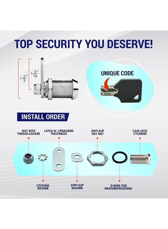 LATCH.IT 7/8” RV Storage Locks | 5-Pack RV Compartment Locks | 100% Metal RV Locks for Storage Door on Camper |10Keys| Check Fitment Before Purchase - Image 3
