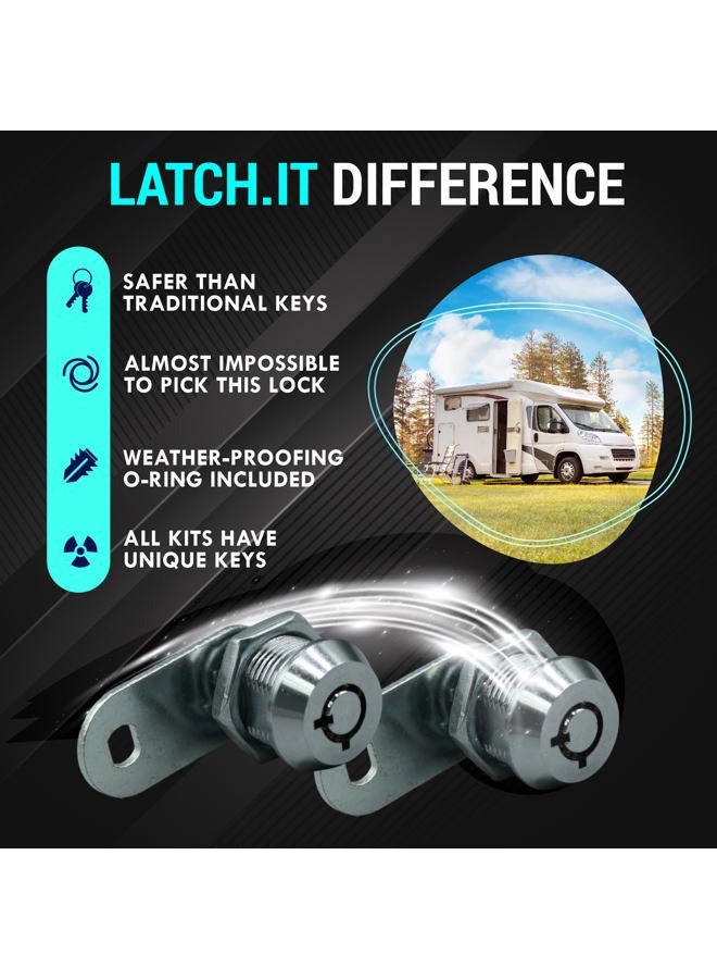 LATCH.IT 7/8” RV Storage Locks | 5-Pack RV Compartment Locks | 100% Metal RV Locks for Storage Door on Camper |10Keys| Check Fitment Before Purchase - Image 5