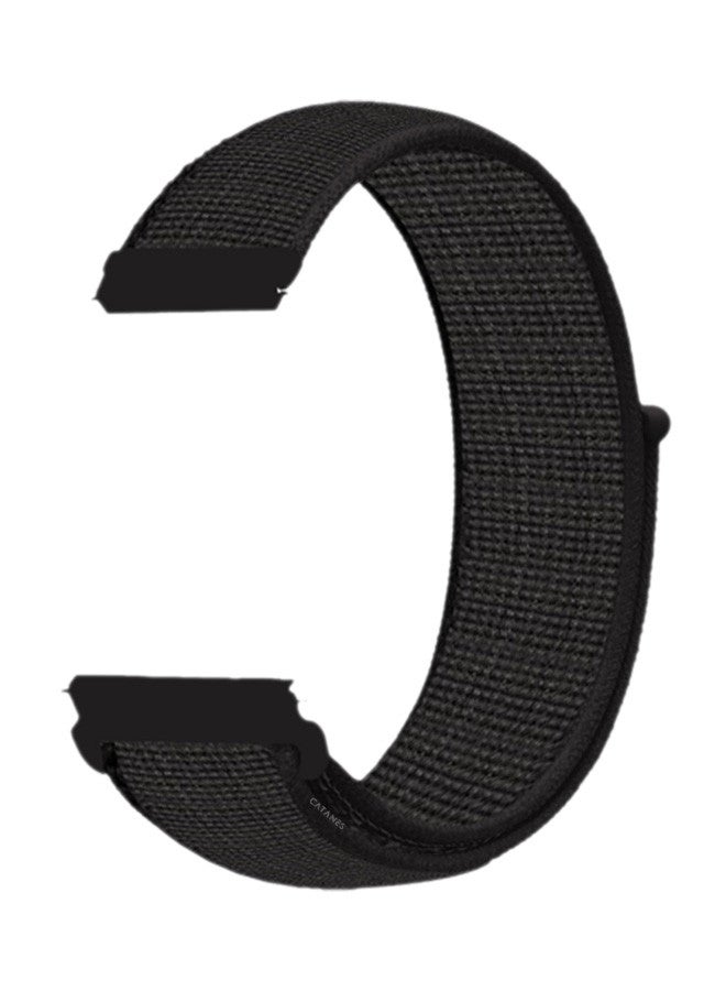 CATANES (for Huawei GT4 22mm) Nylon Strap,Sport Wristband Strap Adjustable Sport Stretchy Braided Solo Loop Band Black - Image 1
