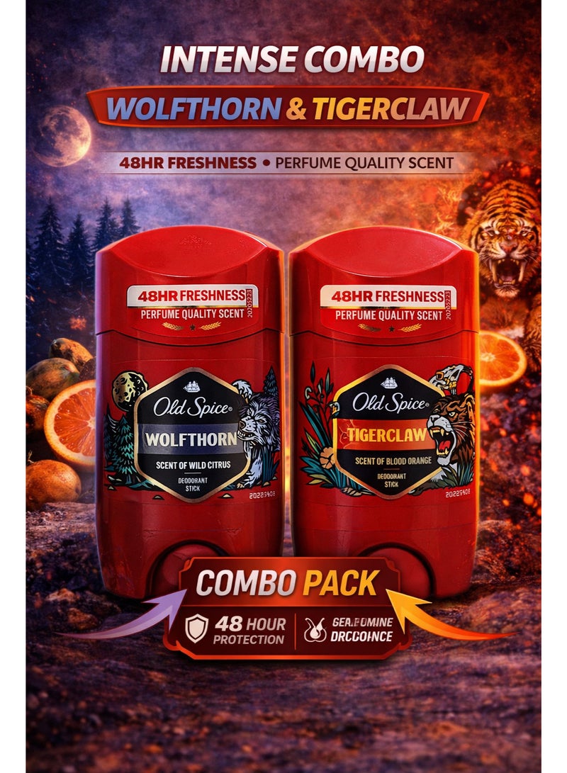 Wolfthorn & Tigerclaw Deodorant Stick 48H Freshness 2x50 ml
