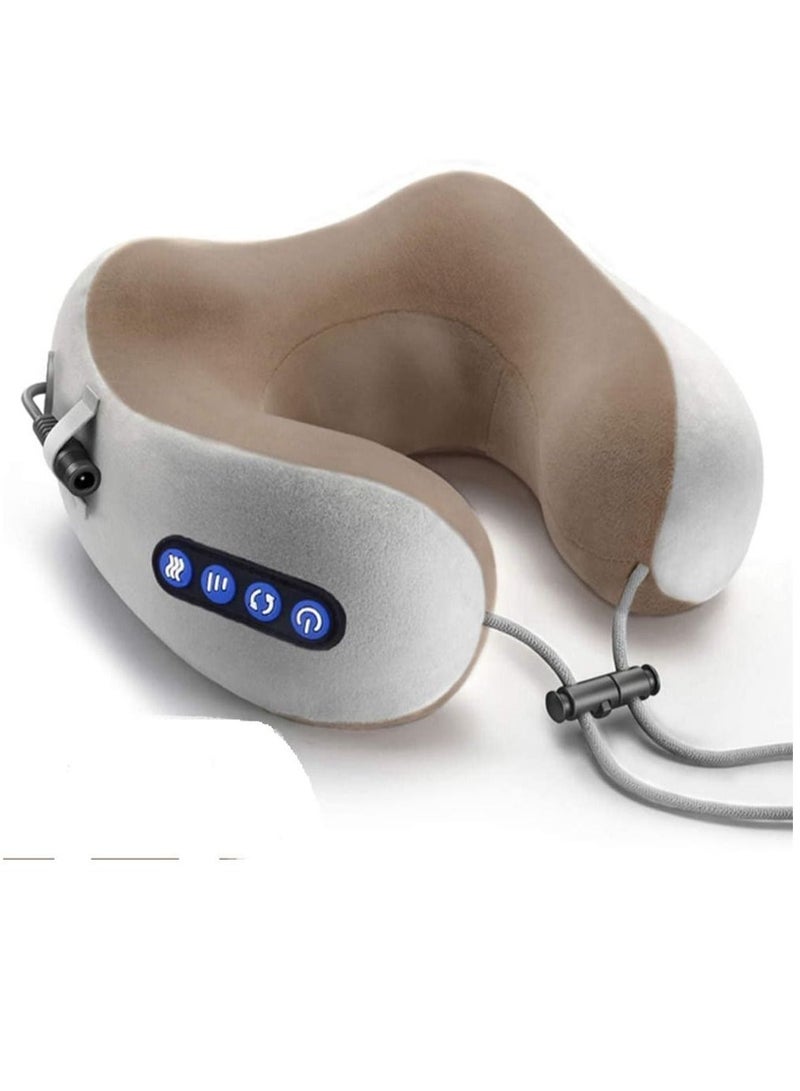 تايجر Electric Travel Neck Pillow – U-Shaped Memory Foam with Kneading Massage | Relieves Cervical & Neck Pain | Rechargeable, Lightweight Head Support for Flights, Car, Office Naps | Soft, Ergonomic Design - Image 1