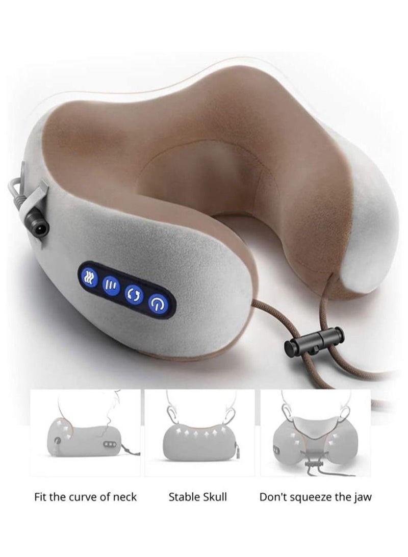 تايجر Electric Travel Neck Pillow – U-Shaped Memory Foam with Kneading Massage | Relieves Cervical & Neck Pain | Rechargeable, Lightweight Head Support for Flights, Car, Office Naps | Soft, Ergonomic Design - Image 5