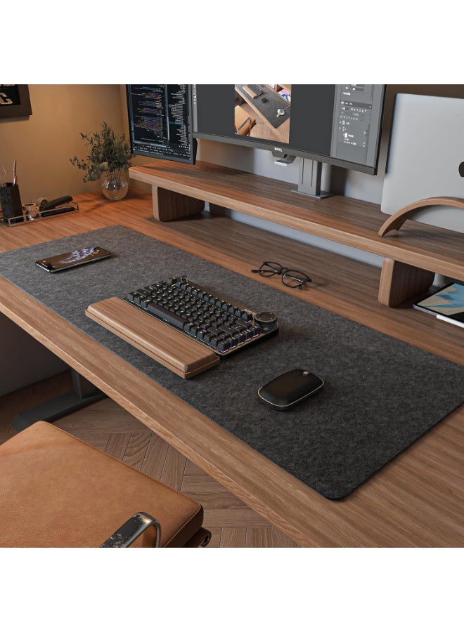 Mousepad,Non-slip Felt Desk Mat,Mouse base, Black - Image 1