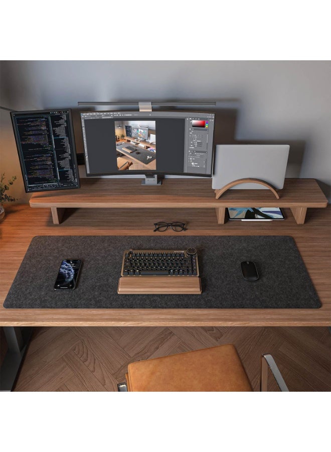 Mousepad,Non-slip Felt Desk Mat,Mouse base, Black - Image 2