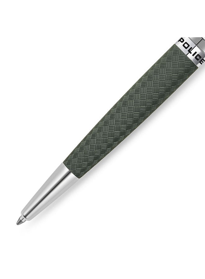 POLICE Silver Green Ballpoint Pen Elegant Design  - Image 3