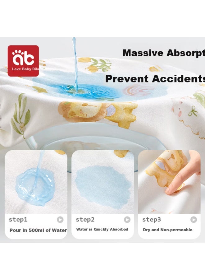 Aibedila Baby Waterproof Cotton Washable Urine Pad Diaper Rabbit M Code - Image 1