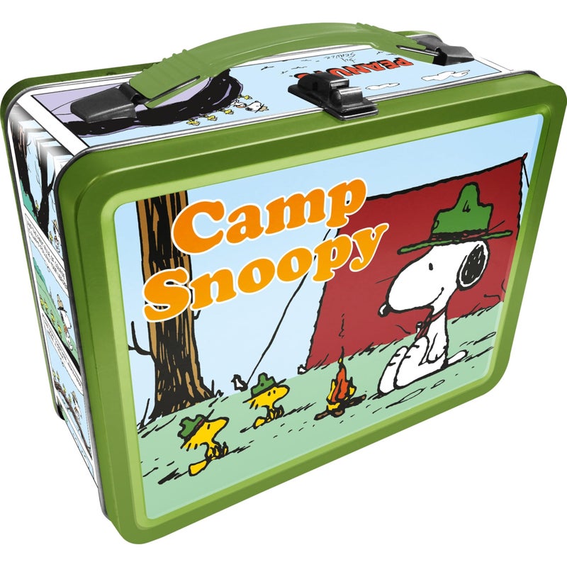 Aquarius Snoopy Beagle Scouts Fun Box - Sturdy Tin Storage Box with Plastic Handle & Embossed Front Cover - Officially Licensed PeanutsMerchandise & Collectible Gift - Image 1