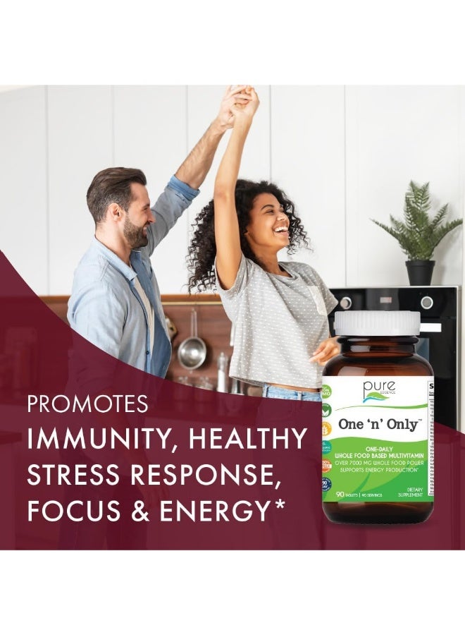 PURE ESSENCE LABS One n Only Whole Food Multivitamin by Pure Essence - Super Energetic Once a Day with Superfoods, Minerals, Enzymes, Vitamin D, D3, B12, Biotin - 30 Tablets - Image 4