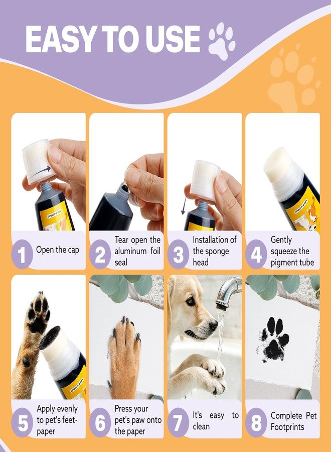 Noosuna 1.69 fl oz Dog Safe Paint for Paws with Sponge Applicator, Non-Toxic and Washable, Paw Print Kit for Dogs Suitable for Cat and Dog Paw Print Keepsakes, DIY Pet Gifts - Image 2
