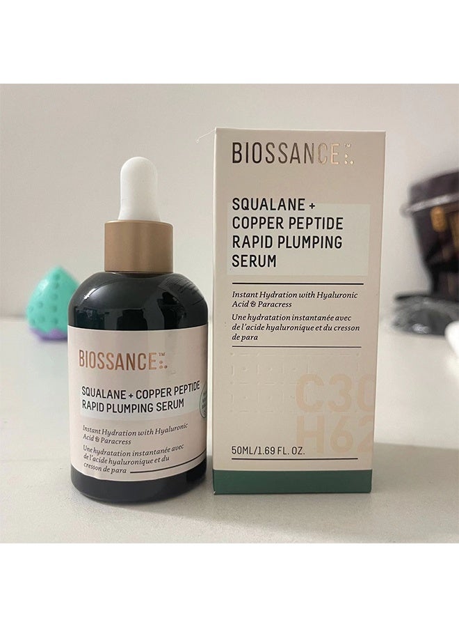 BIOSSANCE Squalane + Copper Peptide Rapid Plumping Serum-Powerfully Hydrating Face Serum that Instantly Plumps and Firms with Collagen Boosting Copper Peptides 50ML - Image 5