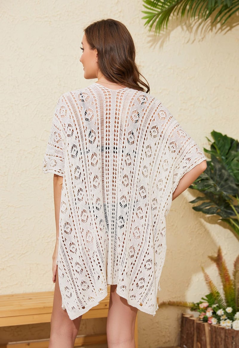 DingCo Swimsuit Coverup for Women Beach Crochet Swim Cover Up Bathing suit cover ups for women - Classic Basics - Image 2