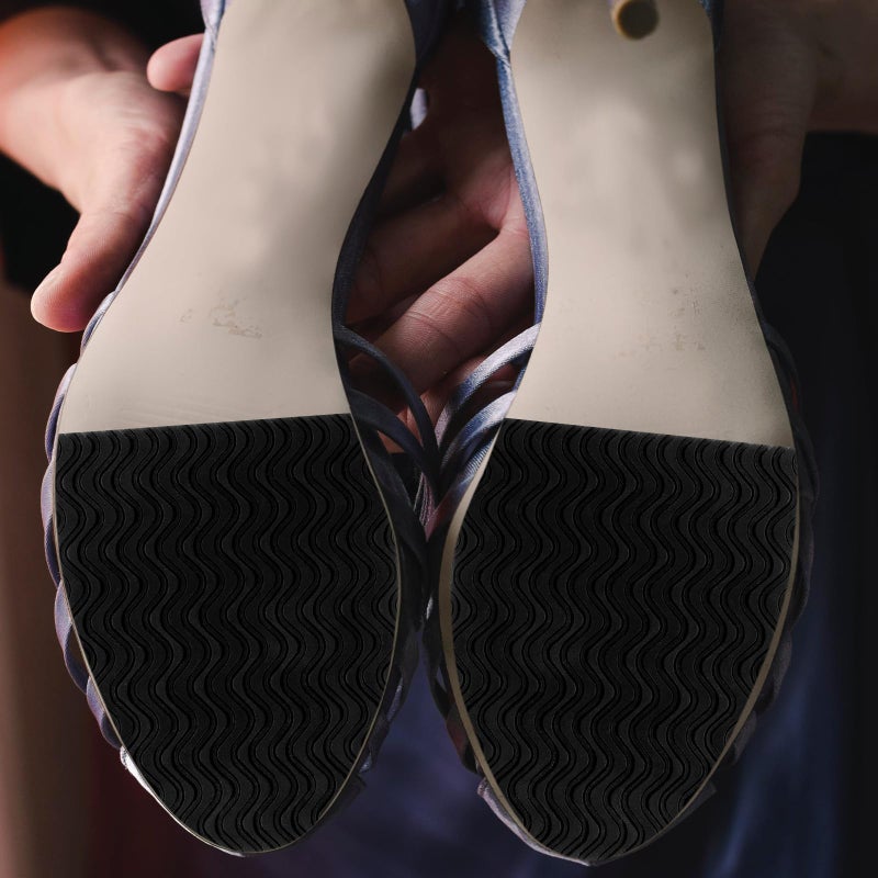 Non Slip Self Adhesive Heel Cushion Pads Water Ripple Texture Black Anti Wear Shock Absorbing - Image 5